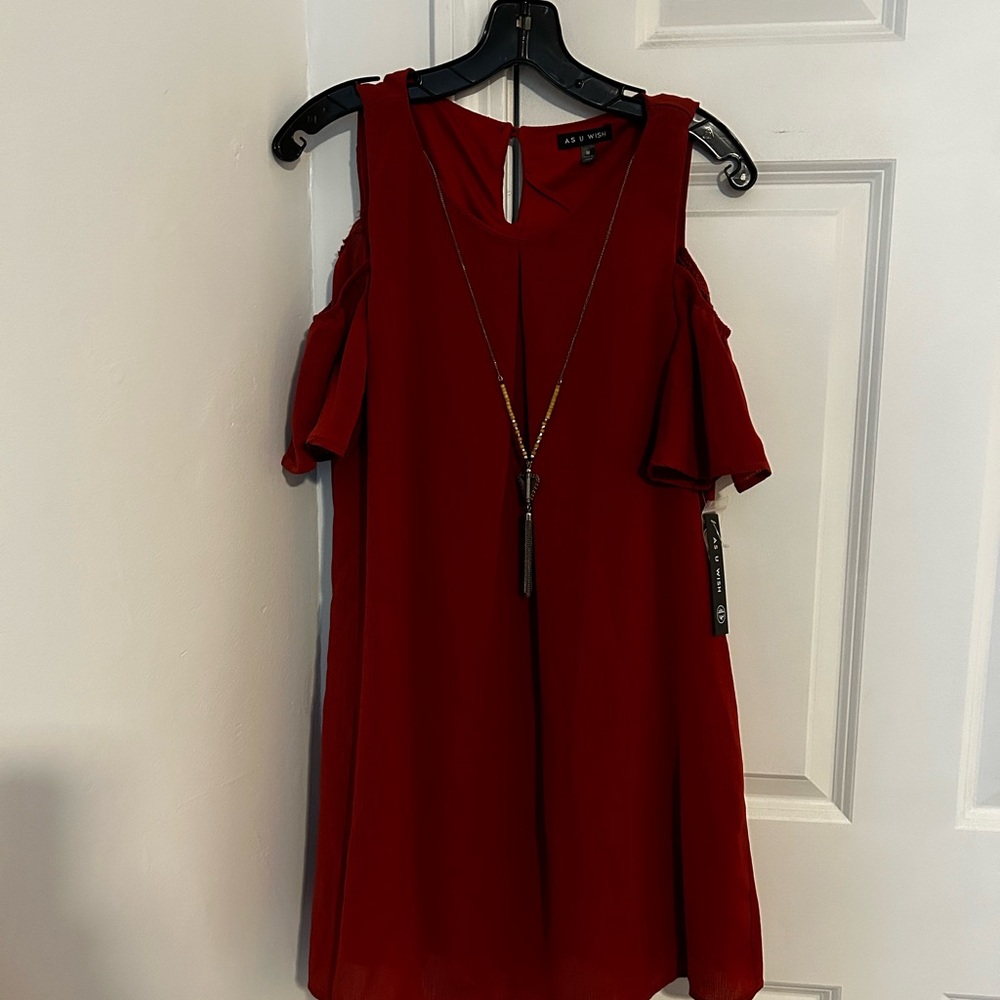 As u wish, dark orange short dress